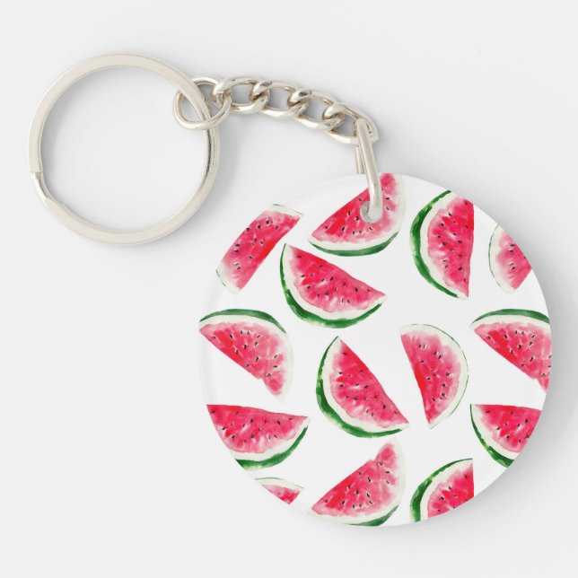 Cute Pineapple & Watermelon Pattern Keychain (Front)