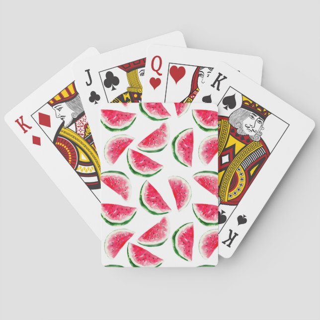 Cute Pineapple & Watermelon Pattern Playing Cards (Back)