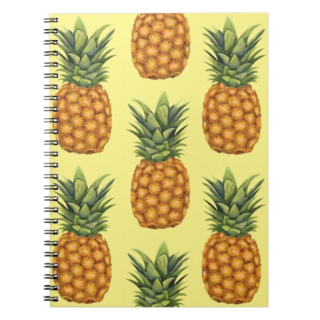 Cute pineapples abstract illustration pattern notebook (Front)