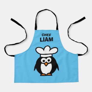 Cute pingouin chef dessin animé tablier sur mesure