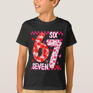 Cute Pink 67 Valentine Six Seven Funny Meme Women  T-Shirt