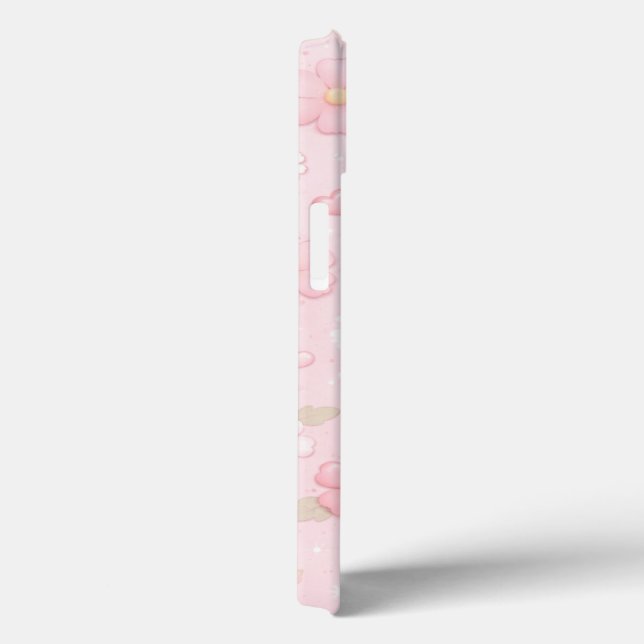 Cute Pink Aesthetic Floral Pattern Case-Mate iPhone Case (Back / Right)