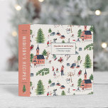 Cute pink Alpine ski lodge winter fun Christmas Binder<br><div class="desc">Cute pink Alpine ski lodge wintersport fun Christmas recipe binder cookbook family recipes backing</div>