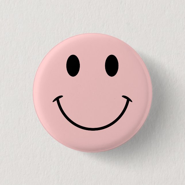 Cute Pink and Black Face 1 Inch Round Button (Front)