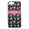 Cute Pink and Black Girly Mod Daisies With Name