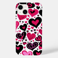 Cute Pink and Black Hearts