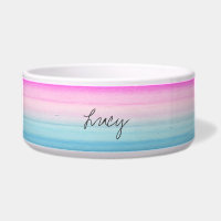Cute Pink and Blue Watercolor Ombre Personalized