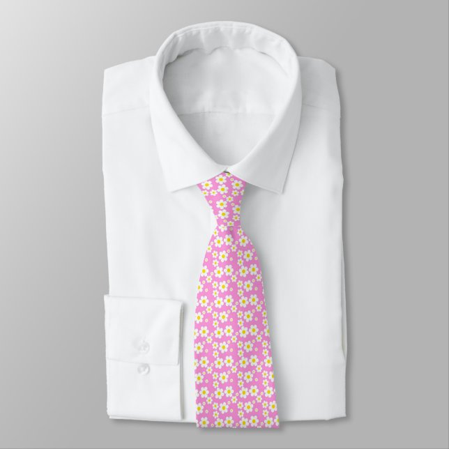Cute Pink and Flowers Tie! Tie (Tied)