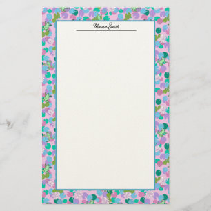 Cute Pink and Green Frogs Personal Stationery
