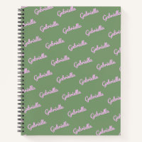 Cute Pink and Green Personalized Script Name   Not