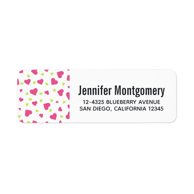 Cute Pink and Green Tumbling Hearts Pattern (Front)