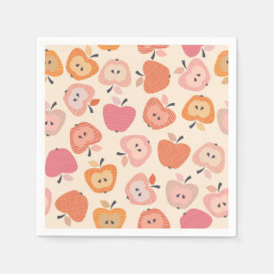 Cute pink and orange apple pattern napkin