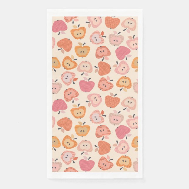 Cute pink and orange apple pattern napkin (Front)