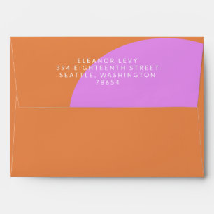 Cute Pink and Orange Retro Couples Shower  Envelope