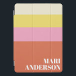 Cute Pink and Orange Stripes Modern Personalized   iPad Pro Cover<br><div class="desc">Cute Pink and Orange Stripes Modern Personalized iPad Cover</div>