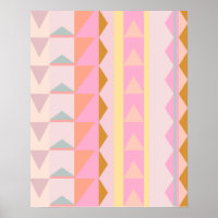 Cute Pink and Pastel Colours Geometric Pattern