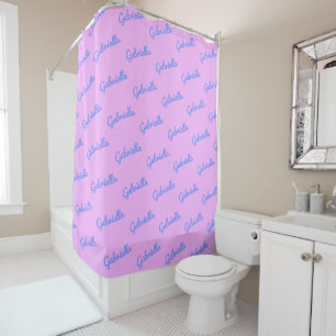 Cute Pink and Purple Custom Cursive Name Pattern