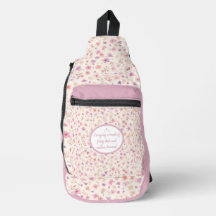 Cute Pink And Purple Floral Pattern Sling Bag
