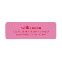 Cute Pink and Red Last Name Return Address
