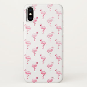 Cute Pink and White Flamingo Pattern Case-Mate iPhone Case