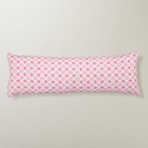 Cute Pink and White Geometric Pattern Circles Body Pillow