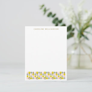 Cute Pink and Yellow Geometric Design Personalized Card