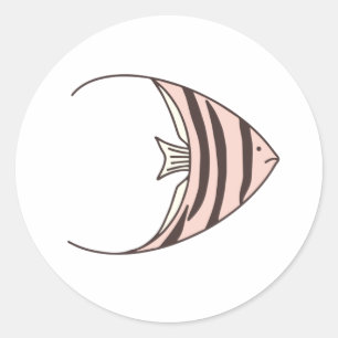 Cute Pink Angel Fish Sticker Sheet