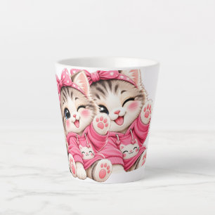 Cute Pink Anime Kitten Ceramic Coffee Mug - Adorab