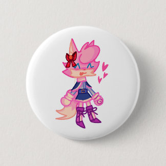 Cute PInk Anthro Cartoon Button