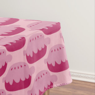 Cute pink applie pie pastry pattern tablecloth