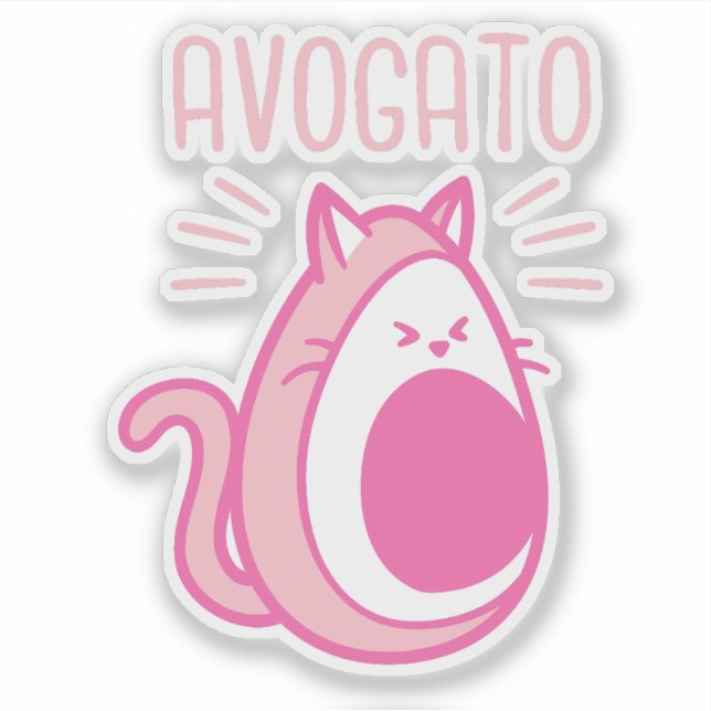 Cute Pink Avocado Cat  (Front)