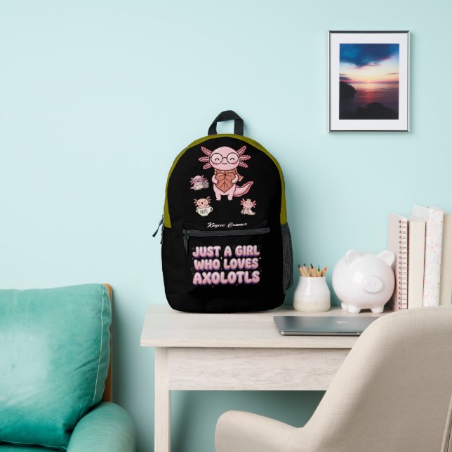 Cute Pink Axolotl Backpack - Axolotl Lover Gift (Insitu)