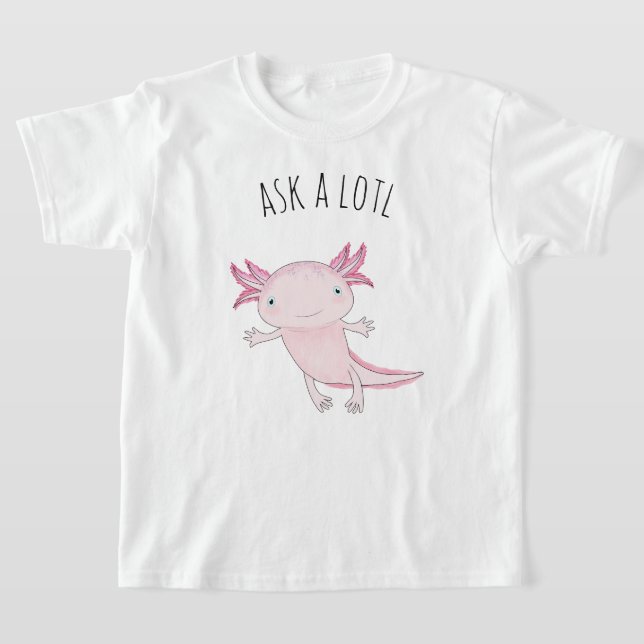 Cute Pink Axolotl T-Shirt (Laydown)