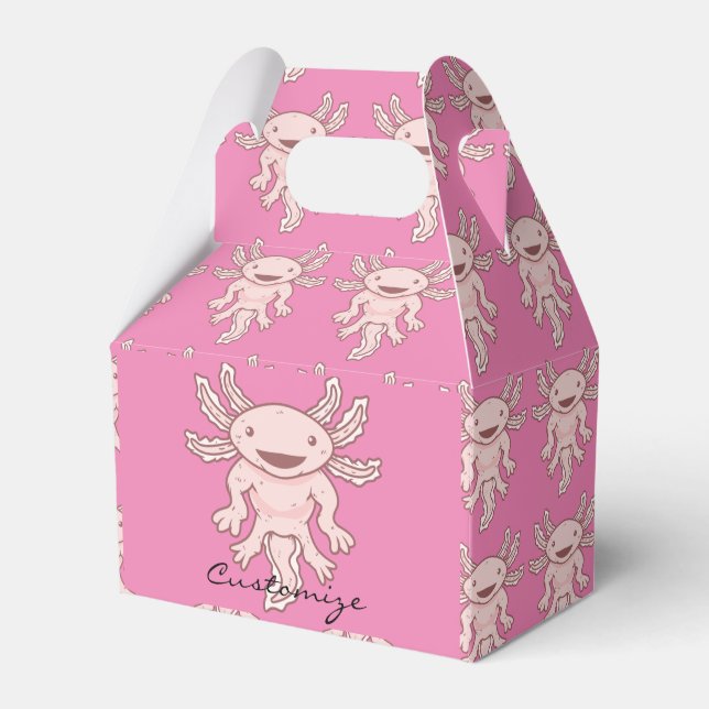 Cute Pink Axolotl Thunder_Cove Favor Box (Front Side)