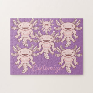 Cute Pink Axolotl Thunder_Cove Jigsaw Puzzle
