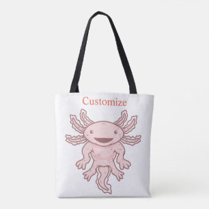 Cute Pink Axolotl Thunder_Cove Tote Bag