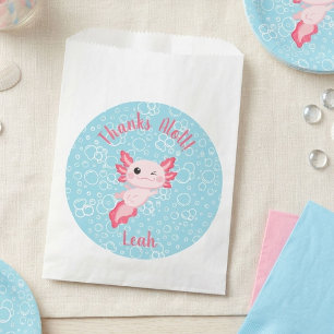 Cute Pink Baby Axolotl Birthday Party  Favour Bag