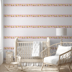 Cute Pink Baby Bee Nursery For Baby Girl Wallpaper