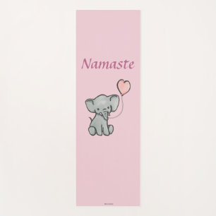 Cute Pink Baby Elephant Namaste Yoga Mat