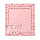 Cute Pink Baby Elephant Notepad Gift