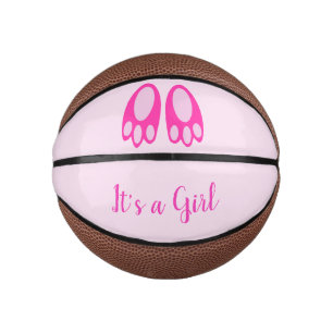 Cute Pink Baby Girl Bunny Feet Easter Custom Mini Basketball