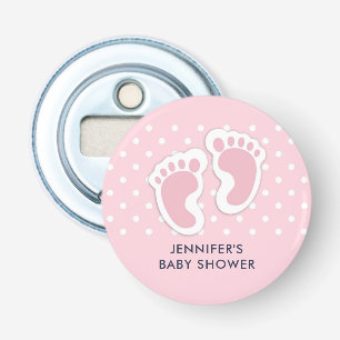Cute Pink Baby Girl Footprints Bottle Opener