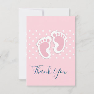 Cute Pink baby Girl Footprints Thank You