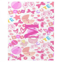 Cute Pink Baby Girl Nursery Pattern personalized