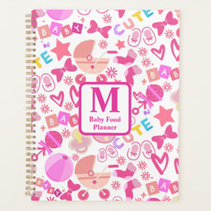 Cute Pink Baby Girl Nursery Pattern personalized Planner