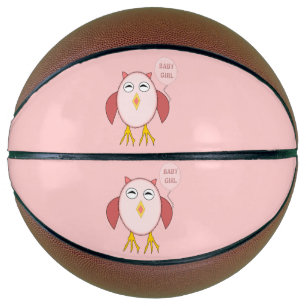 Cute Pink Baby Girl Owl Basketballs