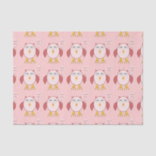 Cute Pink Baby Girl Owl Tissue Paper