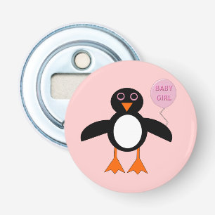 Cute Pink Baby Girl Penguin Bottle Opener