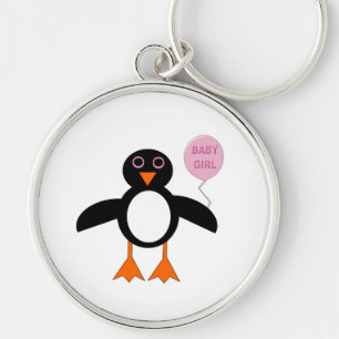 Cute Pink Baby Girl Penguin Keychain