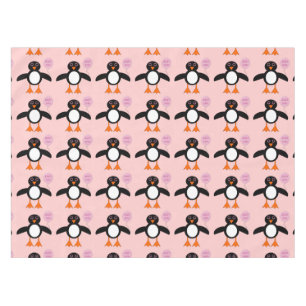 Cute Pink Baby Girl Penguin Tablecloth